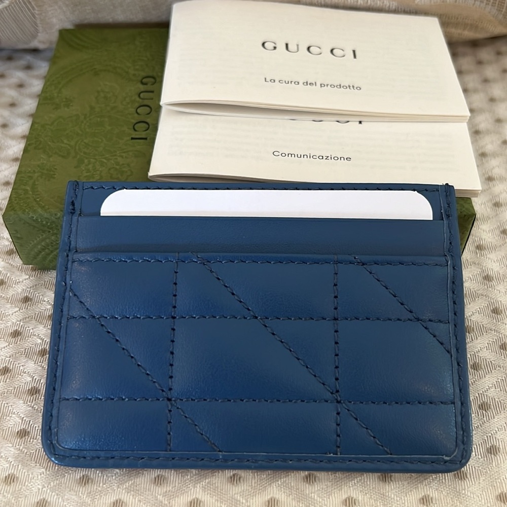Gucci Card Case Blue 443127 : 496334 - Made in Italy - Picture 3 of 8